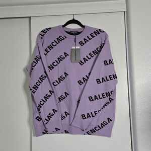 Balenciaga Lavender Logo Knit